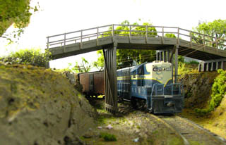 Freight passing under road