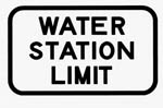 MK&T Cast Water Station Limit Sign